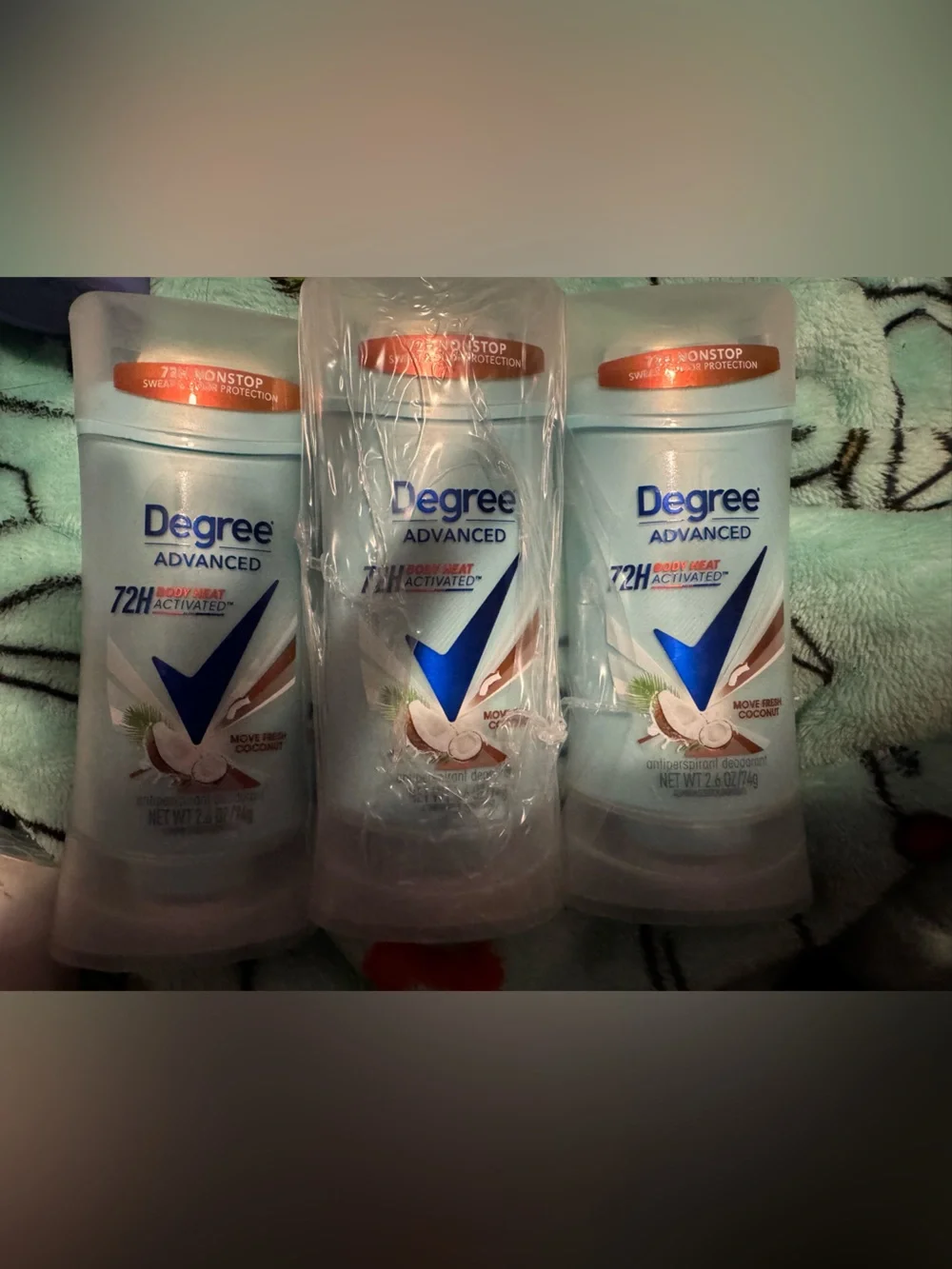 Degree Advanced Antiperspirant Deodorant Move Fresh Coconut 3 Count 72-Hour Swea